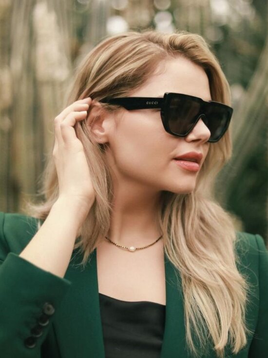 Gucci GG0997S 002 Shield Sunglasses - Black\\Grey main image 7